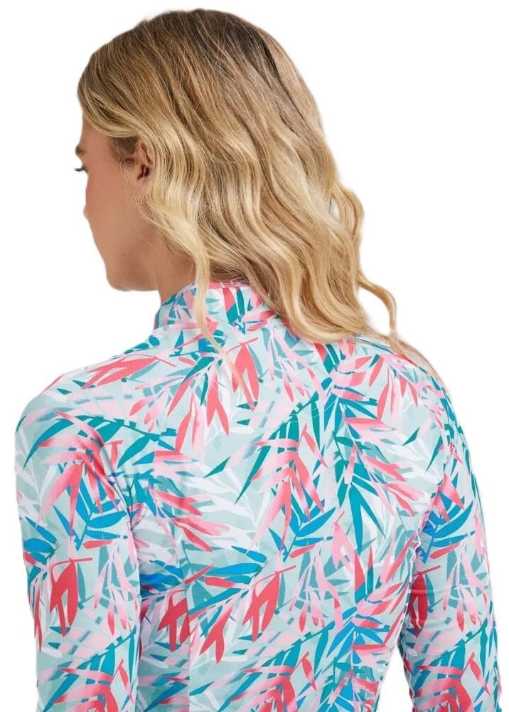 PING Arwen Printed Longsleeve dames polo, tropic retreat