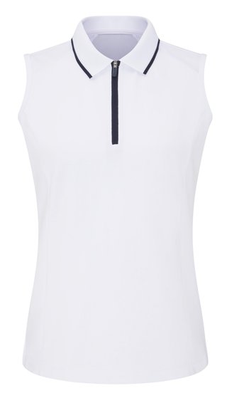 PING Eben Sleeveless dames polo, wit