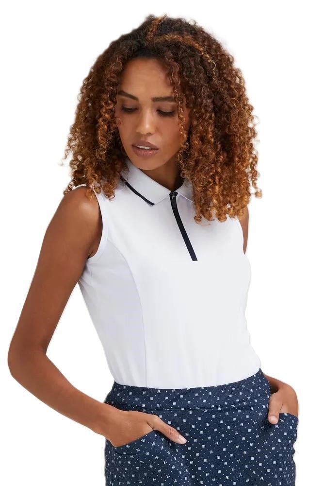 PING Eben Sleeveless dames polo, wit