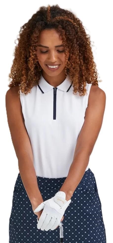 PING Eben Sleeveless dames polo, wit
