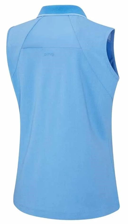 PING Eben Sleeveless dames polo, infinity blue