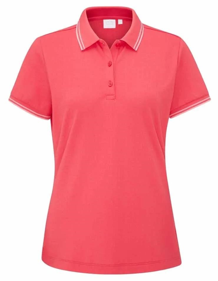 PING Viviana Tipped dames polo, paradise pink
