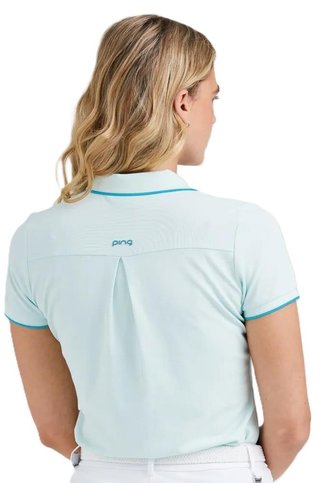 PING Viviana Tipped dames polo, seaspray