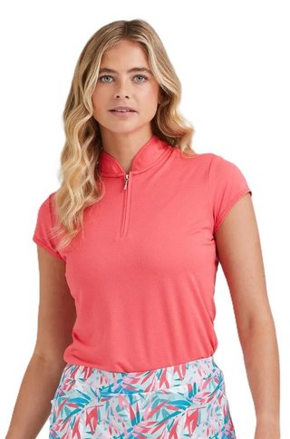 PING Evetta Jacquard dames polo, paradise pink
