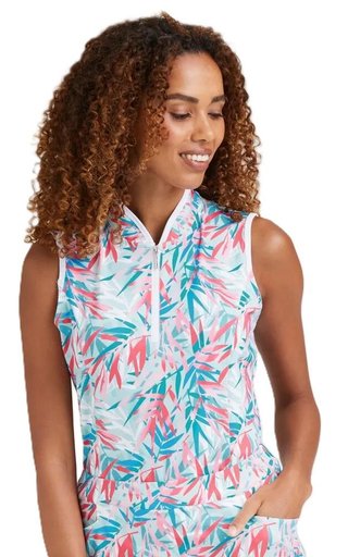 PING Penola Printed Sleeveless dames polo, tropic retreat