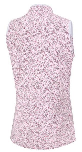 PING Penola Printed Sleeveless dames polo, fuchsia foliage