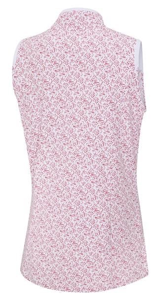 PING Penola Printed Sleeveless dames polo, fuchsia foliage