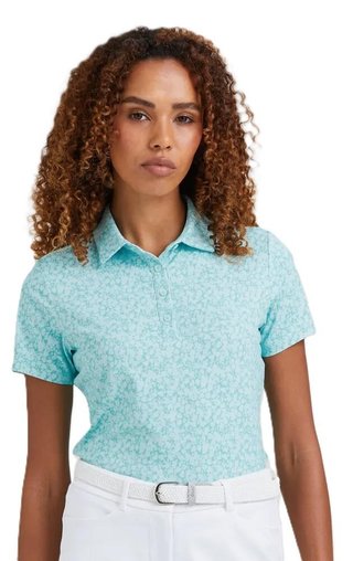 PING Aeria Printed dames polo, splash