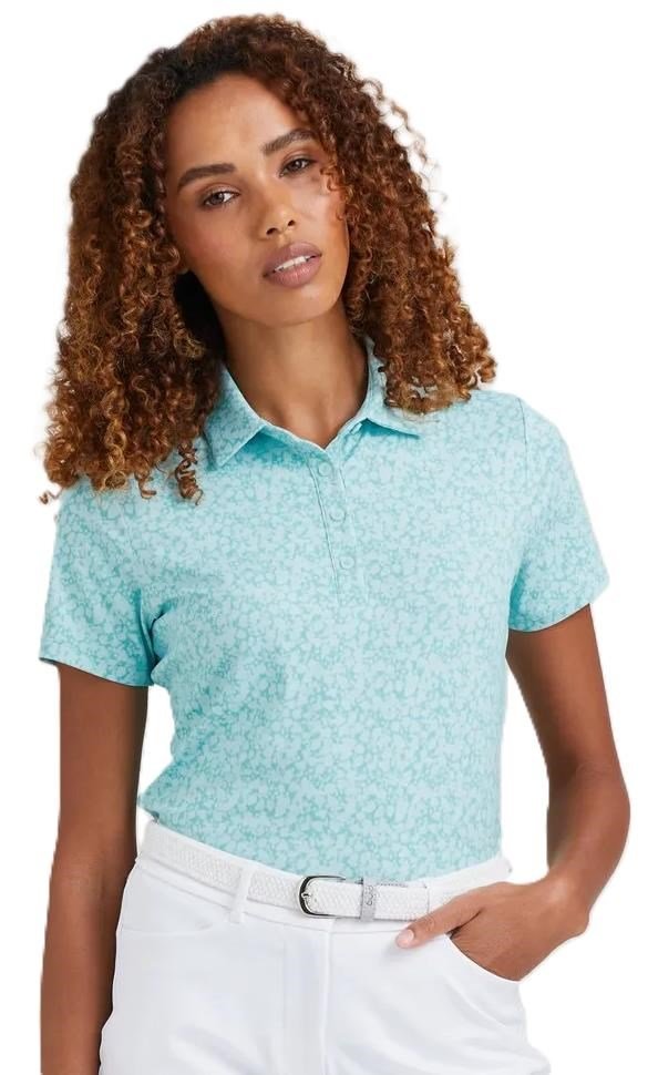 PING Aeria Printed dames polo, splash