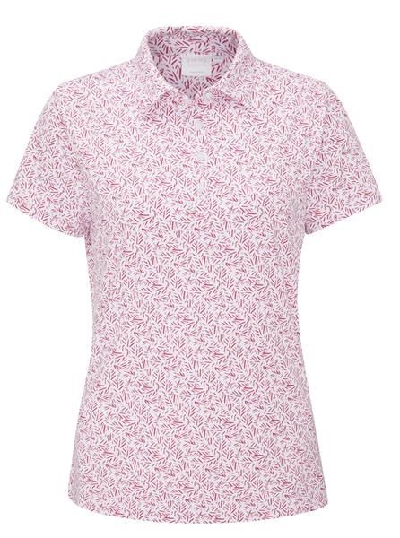 PING Aeria Printed dames polo, fuchsia foliage