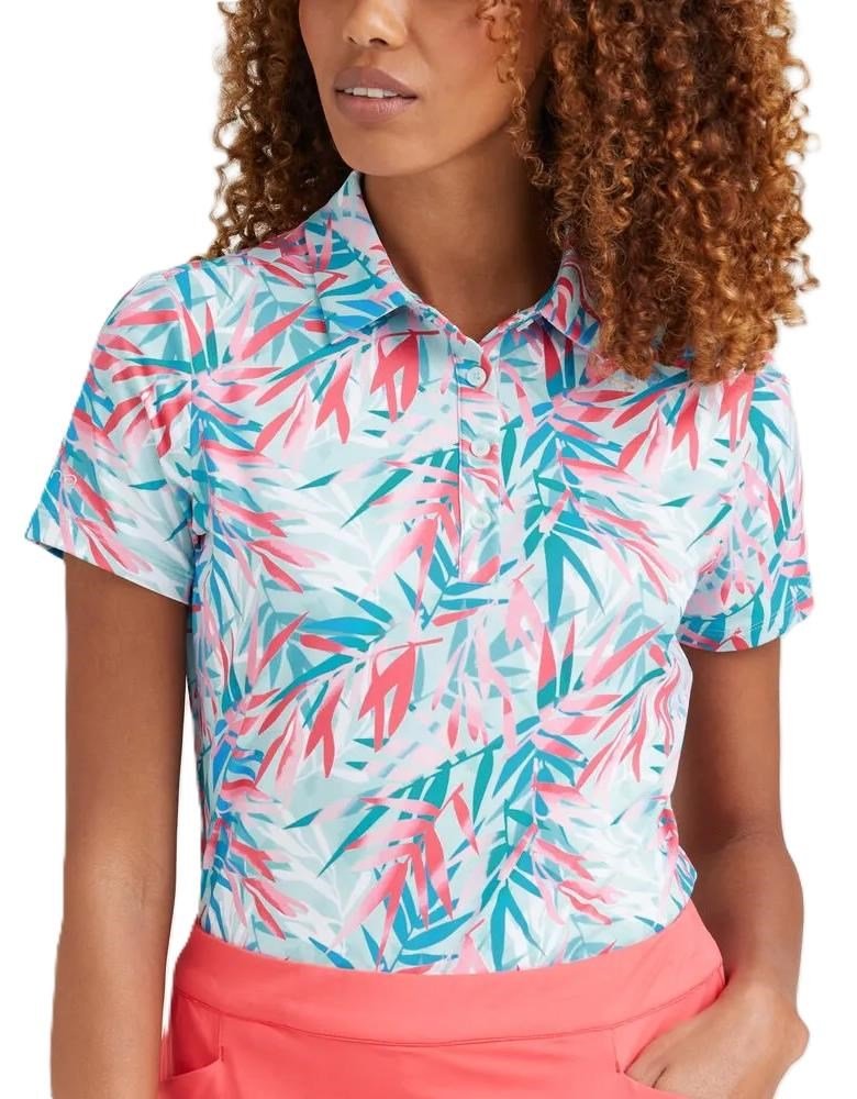 PING Aeria Printed dames polo, tropic retreat