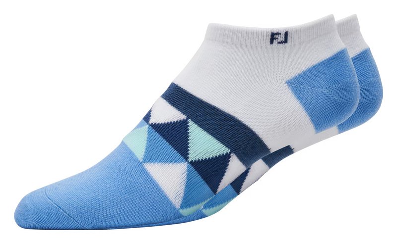FootJoy ProDry Lightweight Low-Cut Fashion dames sokken, wit/blauw/navy