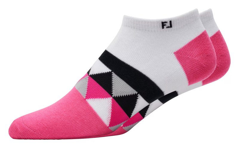 FootJoy ProDry Lightweight Low-Cut Fashion dames sokken, wit/roze
