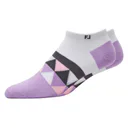FootJoy ProDry Lightweight Low-Cut Fashion dames sokken, wit/paars/grijs