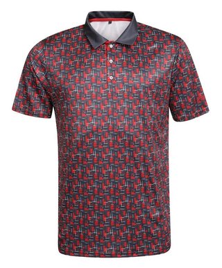 Fashion Sports Wear Lisabon heren polo, zwart/rood