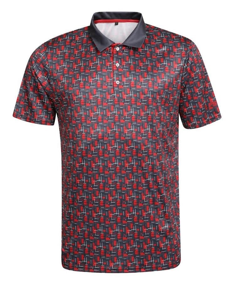 Fashion Sports Wear Lisabon heren polo, zwart/rood