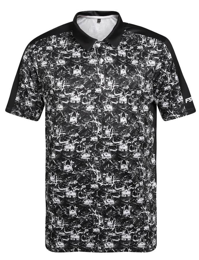 Fashion Sports Wear Skulls heren polo, zwart