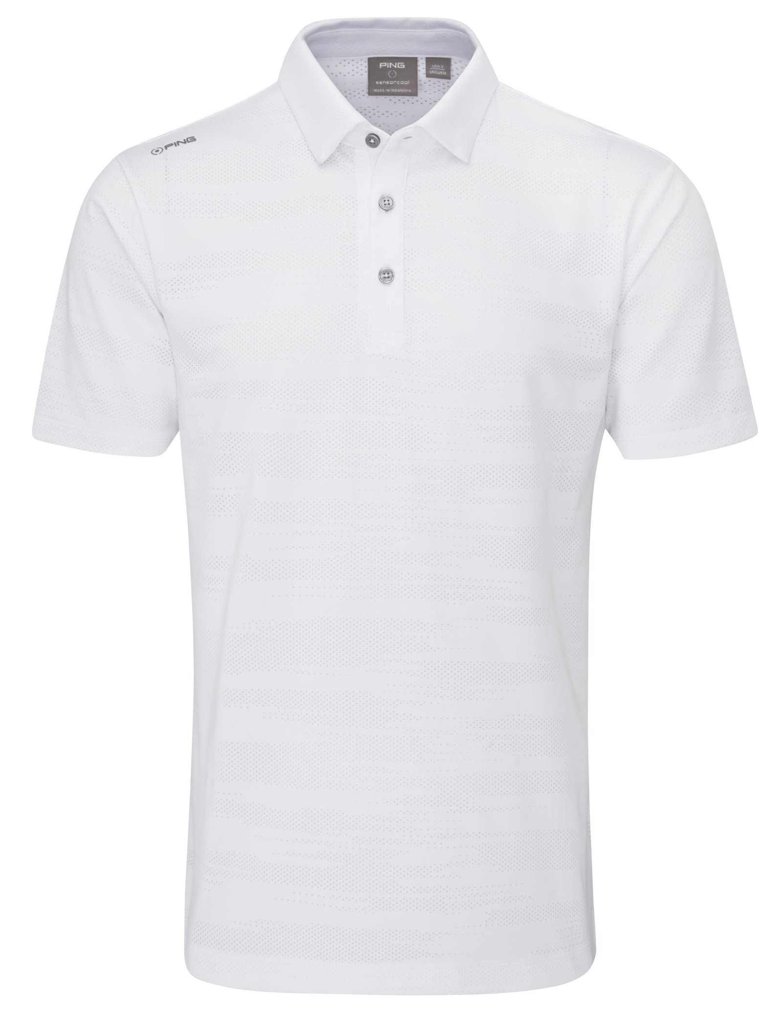 PING Claude Camo Mesh heren polo, wit