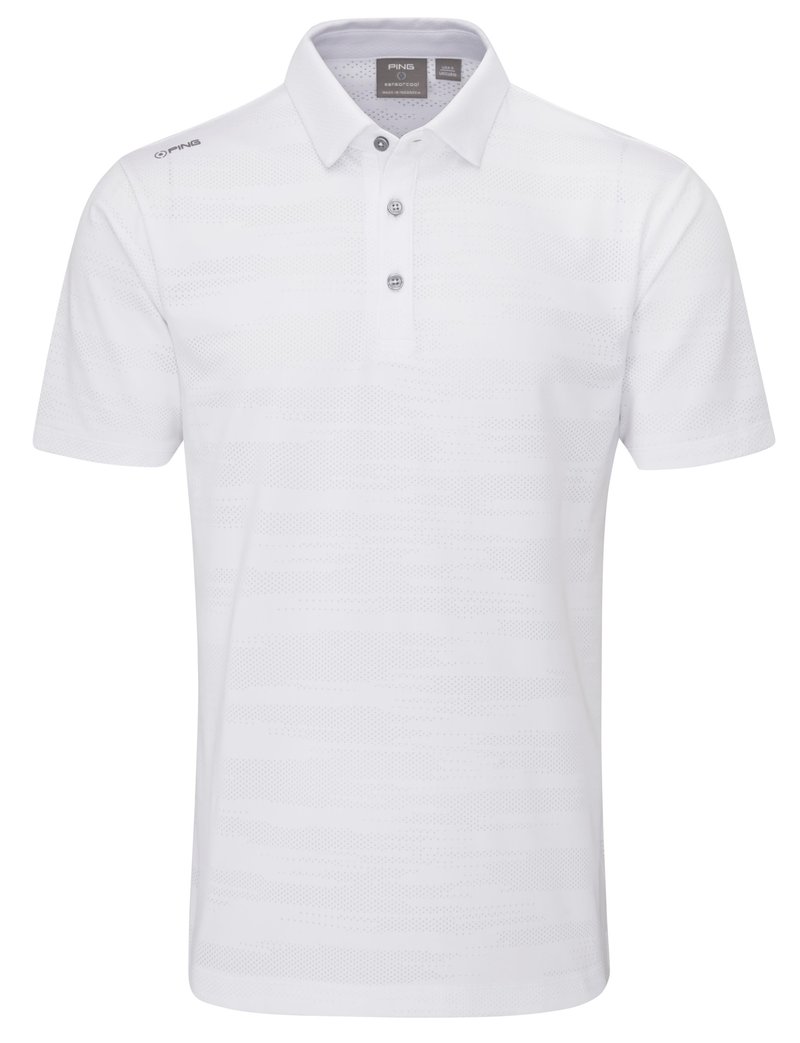 PING Claude Camo Mesh heren polo, wit