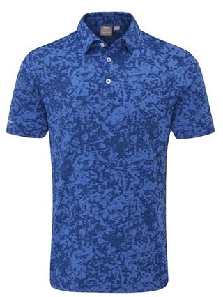 PING Marek Camo Jacquard heren polo, bright cobalt multi