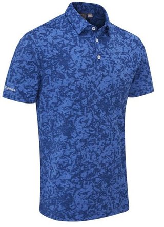 PING Marek Camo Jacquard heren polo, bright cobalt multi