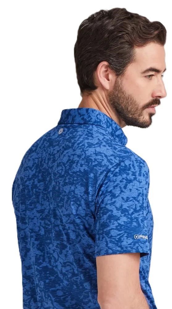 PING Marek Camo Jacquard heren polo, bright cobalt multi