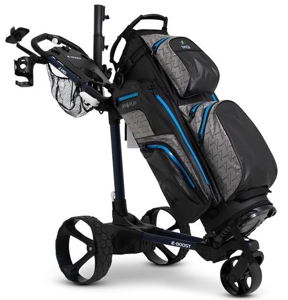 MGI E-Boost hybrid golf trolley 2026 elektrische trolley, mat navy