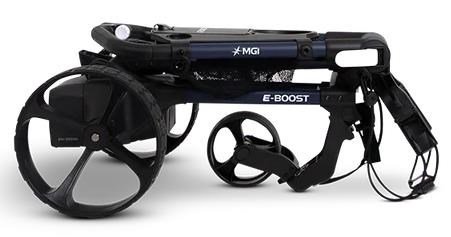 MGI E-Boost hybrid golf trolley 2026 elektrische trolley, mat navy