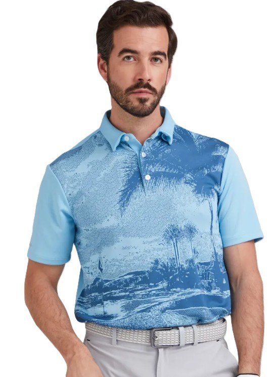 PING Tiago heren polo, baltic sea multi
