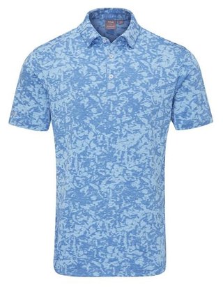 PING Marek Camo Jacquard heren polo, baltic sea multi