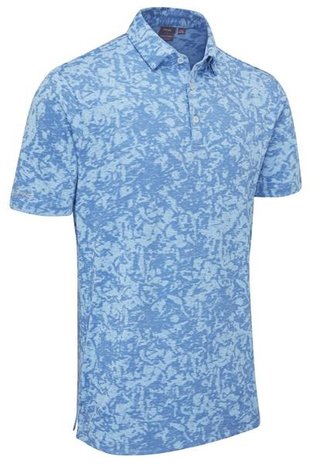PING Marek Camo Jacquard heren polo, baltic sea multi