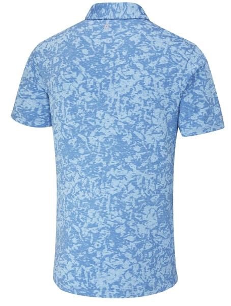 PING Marek Camo Jacquard heren polo, baltic sea multi