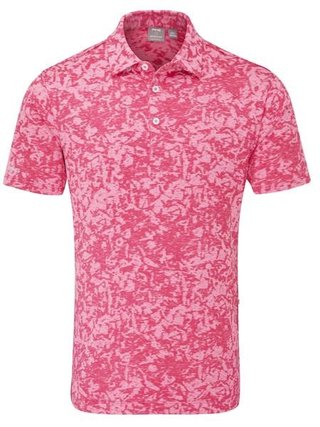 PING Marek Camo Jacquard heren polo, rhapsody pink multi