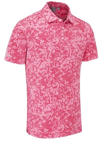 PING Marek Camo Jacquard heren polo, rhapsody pink multi