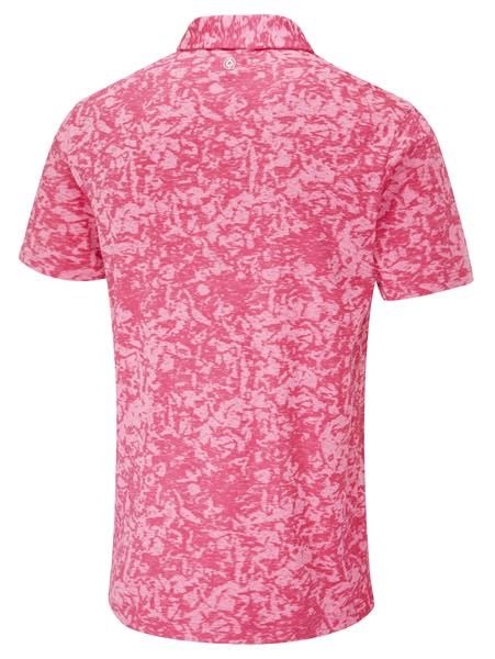 PING Marek Camo Jacquard heren polo, rhapsody pink multi