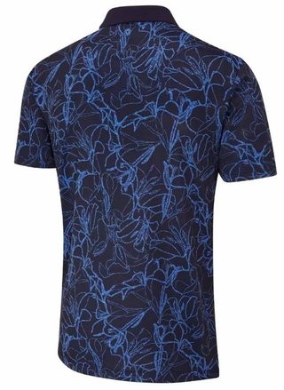 PING Orlando heren polo, navy/bright cobalt