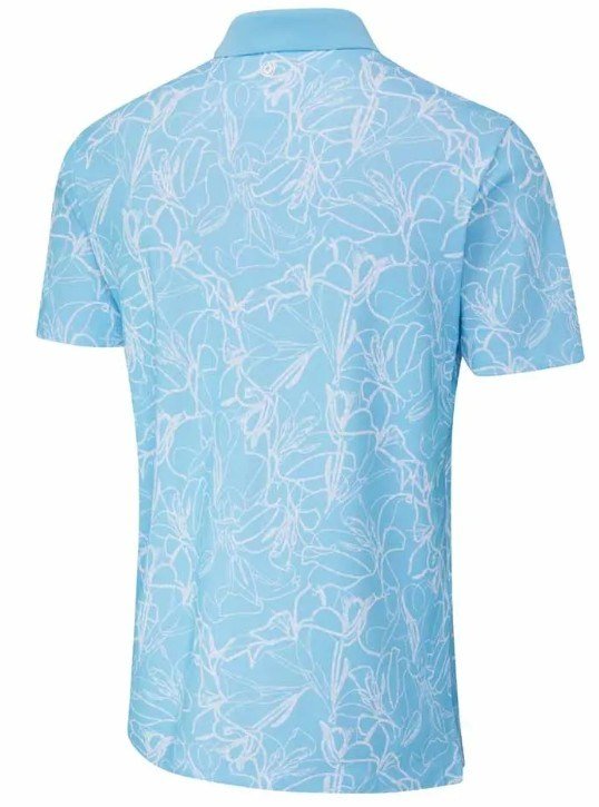 PING Orlando heren polo, baltisch blauw/wit