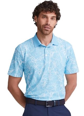 PING Orlando heren polo, baltisch blauw/wit