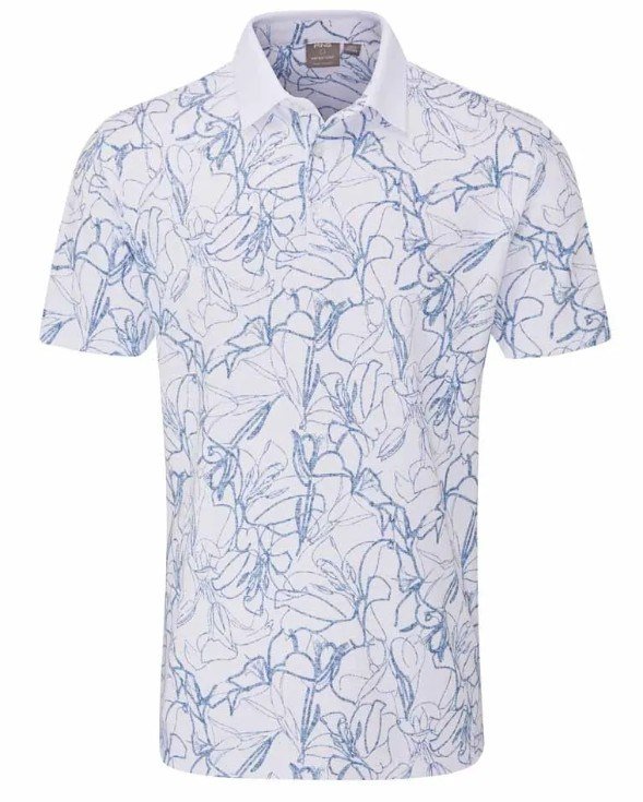 PING Orlando heren polo, wit/stellar
