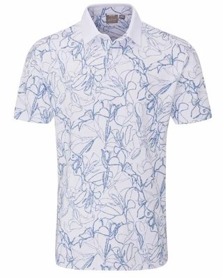 PING Orlando heren polo, wit/stellar