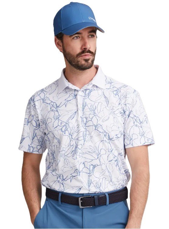 PING Orlando heren polo, wit/stellar