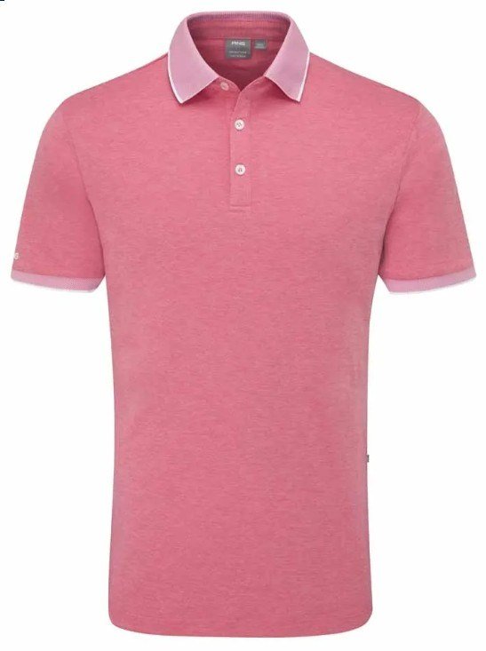 PING Gideon heren polo, rhapsody pink marl