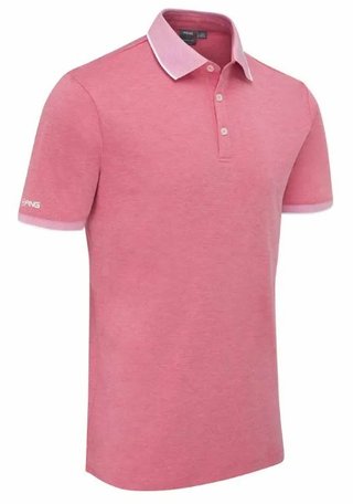 PING Gideon heren polo, rhapsody pink marl
