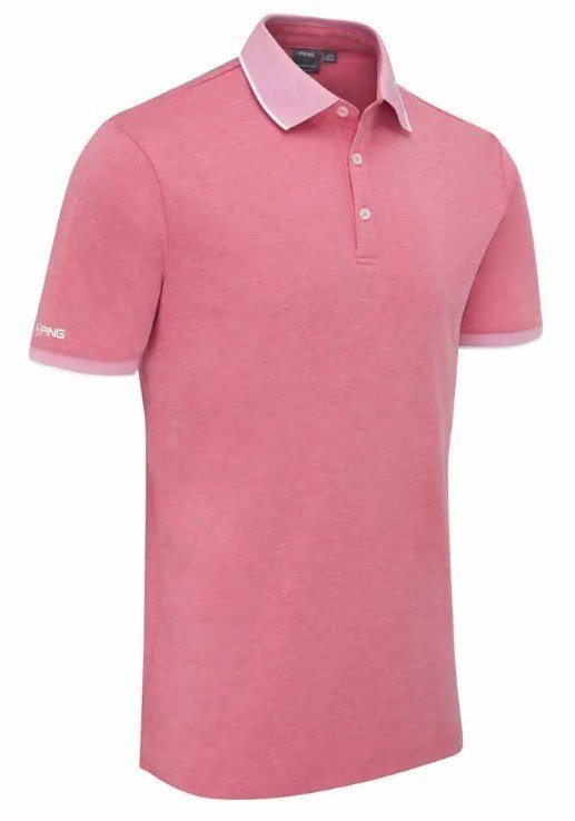 PING Gideon heren polo, rhapsody pink marl