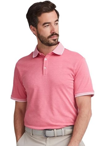 PING Gideon heren polo, rhapsody pink marl
