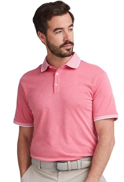 PING Gideon heren polo, rhapsody pink marl