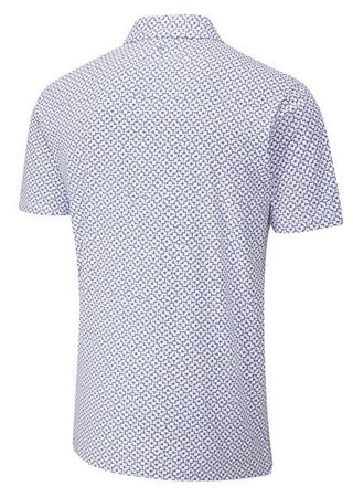 PING Ephron Printed heren polo, white/pink haze multi