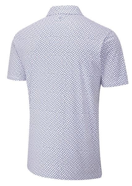 PING Ephron Printed heren polo, white/pink haze multi