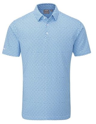 PING Ephron Printed heren polo, baltic sea multi