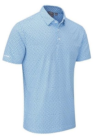 PING Ephron Printed heren polo, baltic sea multi